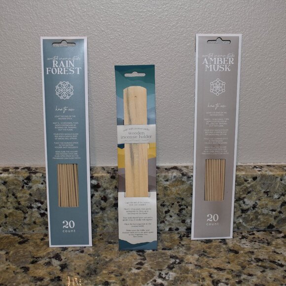 Scented Incense Sticks with Wooden Incense Holder - Picture 1 of 4